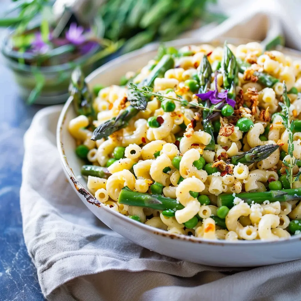 Delicious Lemon Dijon Asparagus and Pea Macaroni Salad Recipe
