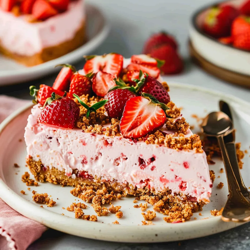 Delicious No-Bake Strawberry Crunch Cheesecake Recipe Today!