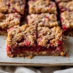 Old-Fashioned Strawberry Rhubarb Bars with Oat Crumble