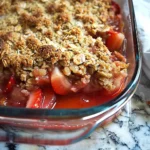 Strawberry Rhubarb Oatmeal Crisp