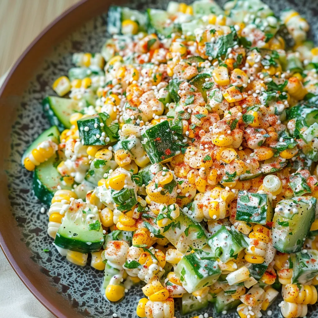 Savory Street Corn Cucumber Salad Recipe for Fresh Flavor