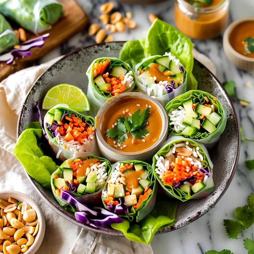 Delicious Vegetable Spring Rolls with Irresistible Peanut Sauce