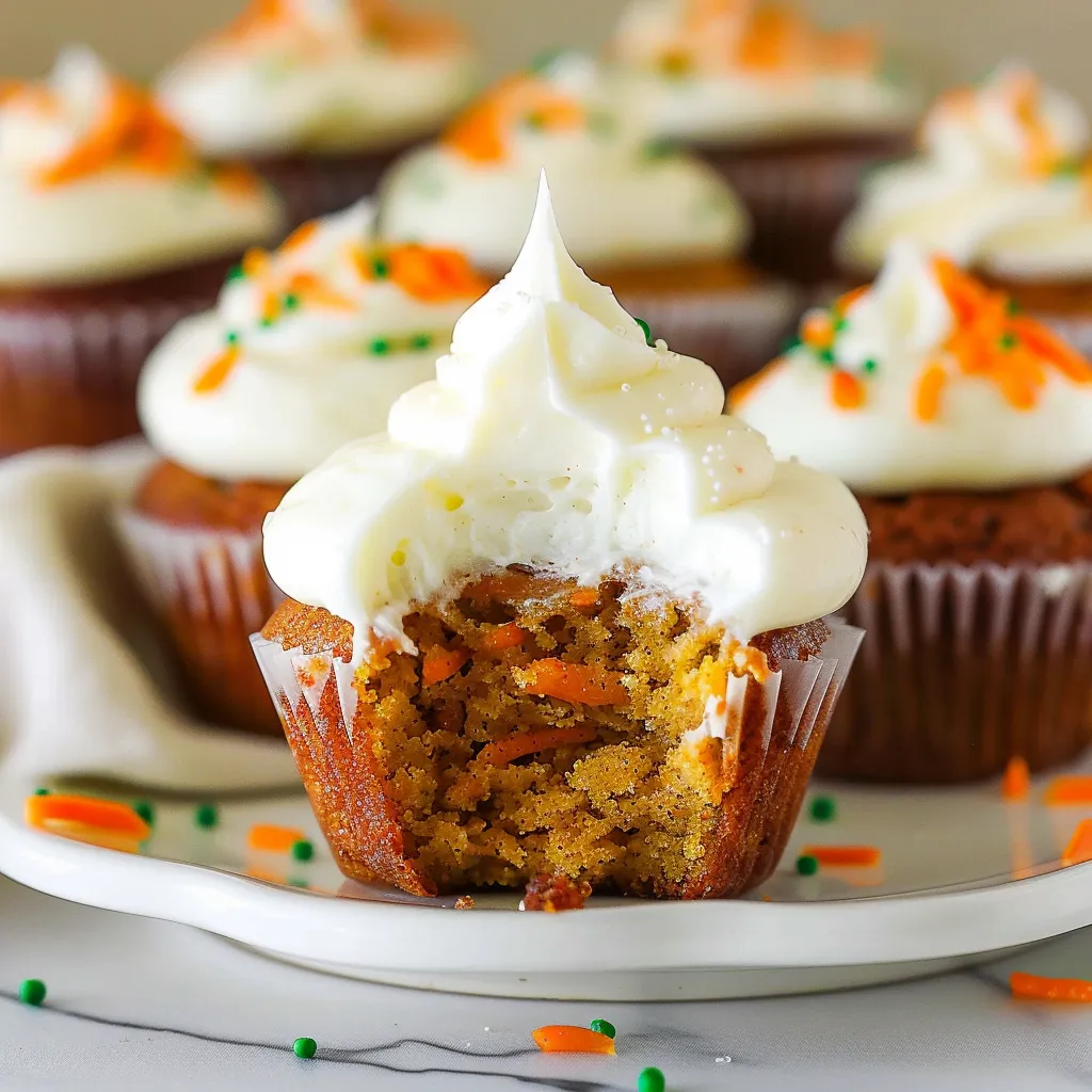 Delicious Carrot Cake Cupcakes with Cream Cheese Frosting Recipe