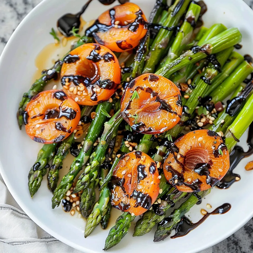 Grilled Asparagus and Apricots with Balsamic Glaze