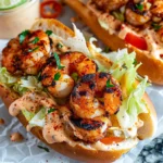 Grilled Shrimp Po’ Boys with spicy remoulade