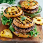 Grilled Turkey Burgers with Grilled Pineapple