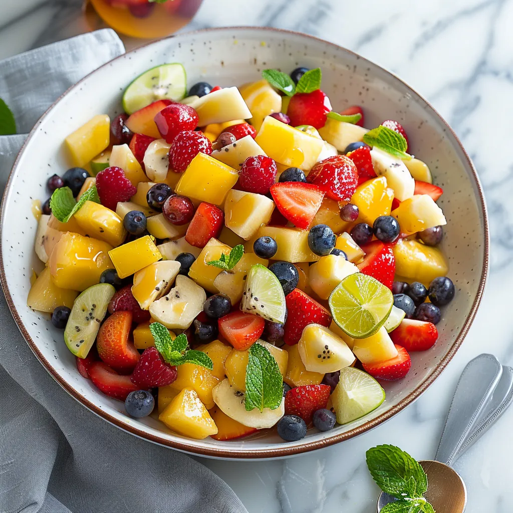 Refreshing Honey-Lime Fruit Salad with Fresh Mint Leaves Recipe