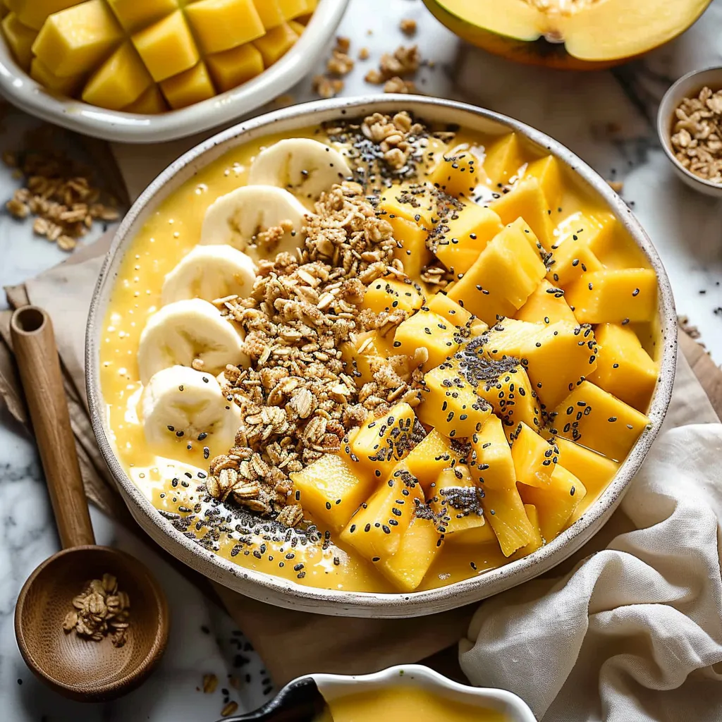 Delicious Mango Pineapple Tropical Smoothie Bowl Recipe Today!