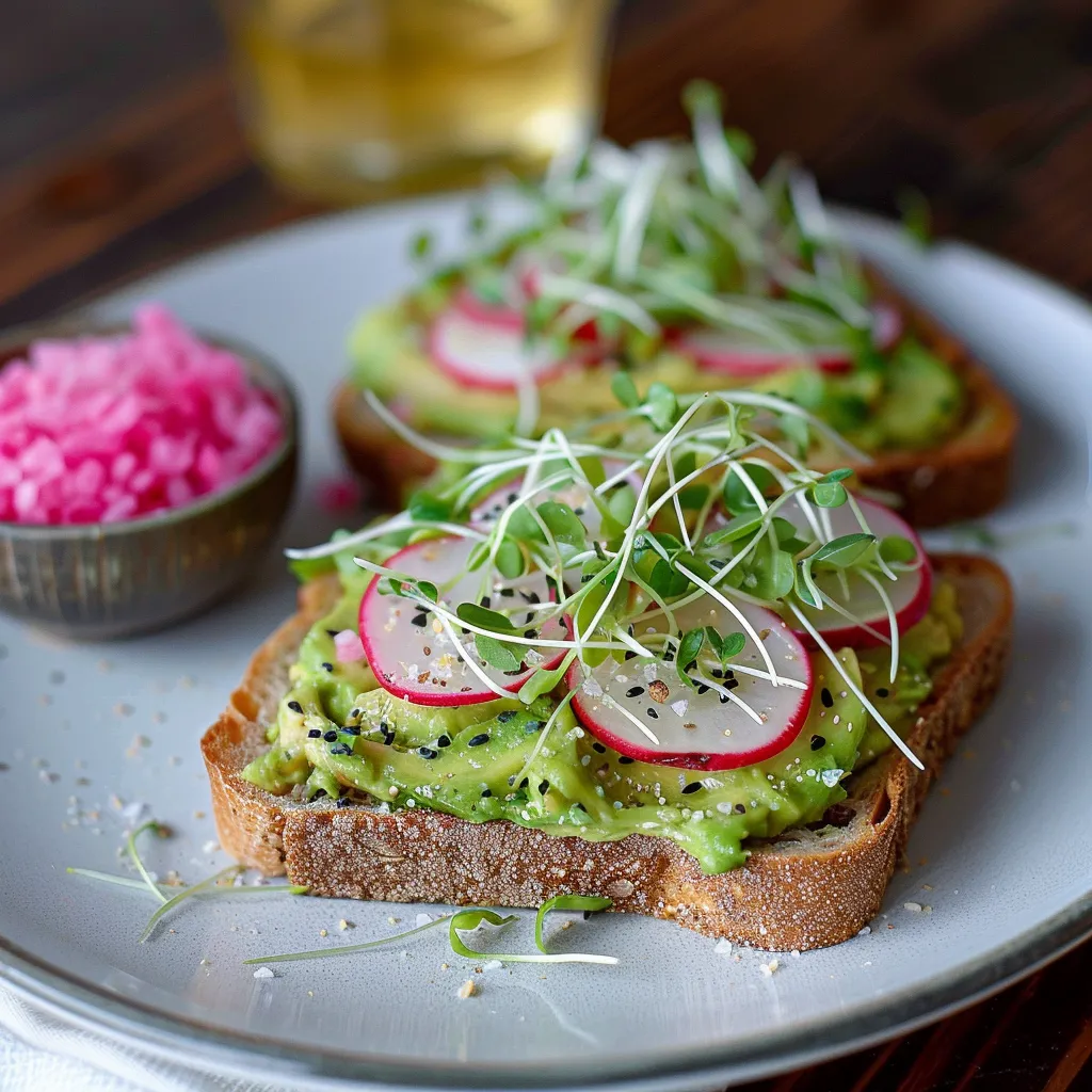 Delicious Radish and Avocado Toast with Microgreens Recipe
