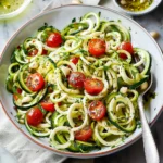 Zucchini Zoodles with Cherry Tomatoes & Garlic