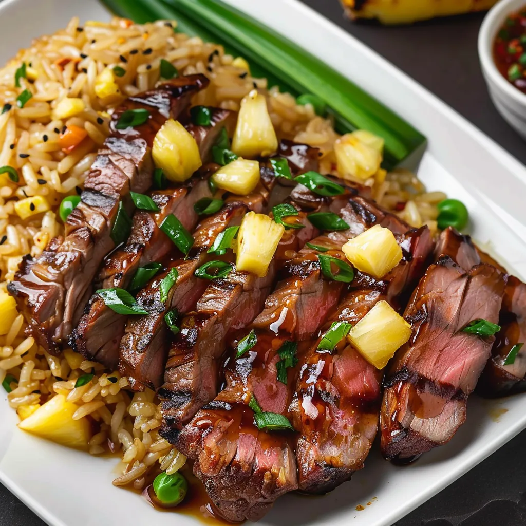 Delicious Grilled Hawaiian Teriyaki Beef with Pineapple Rice