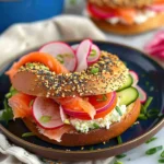 Smoked Salmon Bagel with Whipped Cottage Cheese