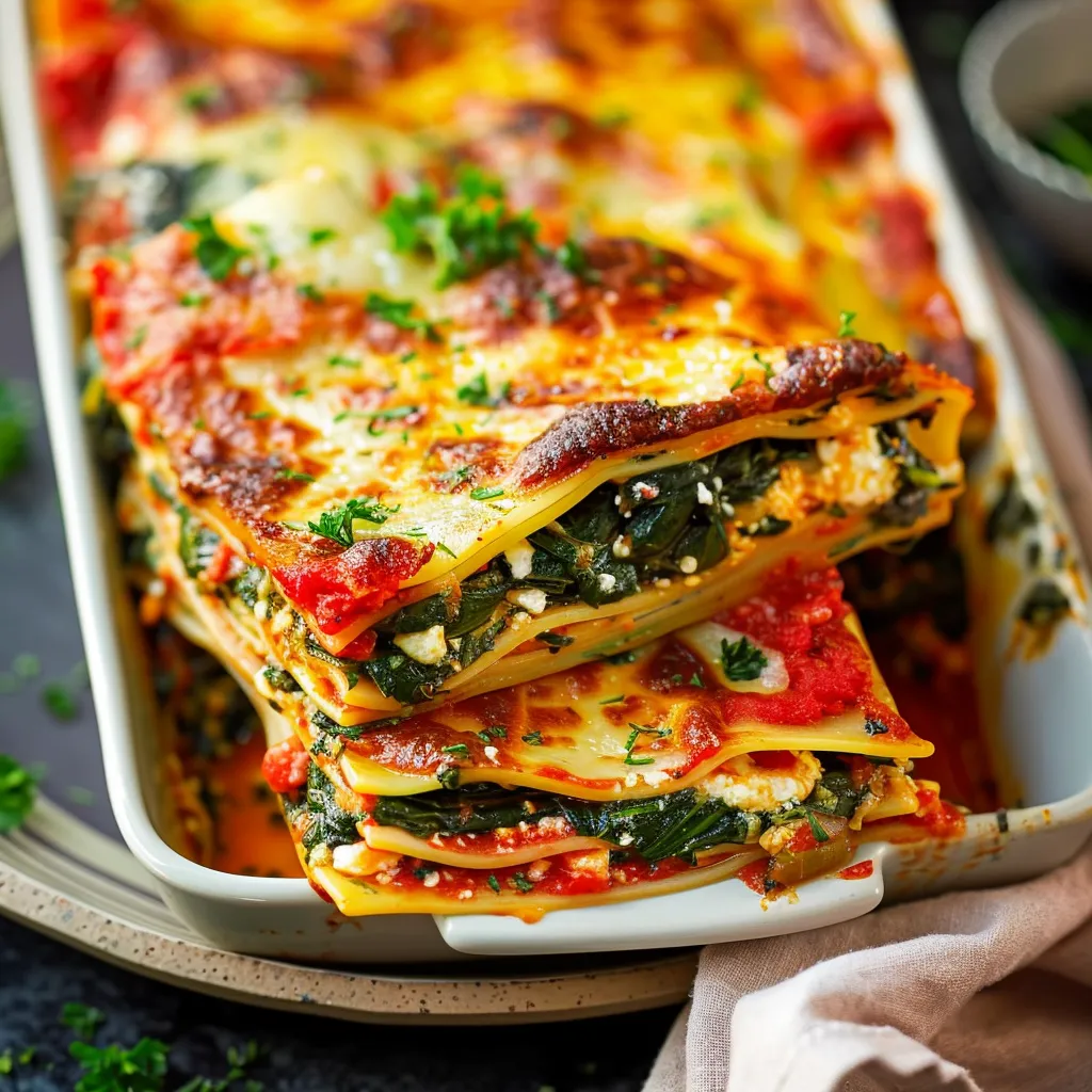 Savory Vegetarian Spinach & Ricotta Lasagna Recipe for Dinner