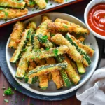 Crispy Air-Fryer Zucchini Fries with spicy mayo