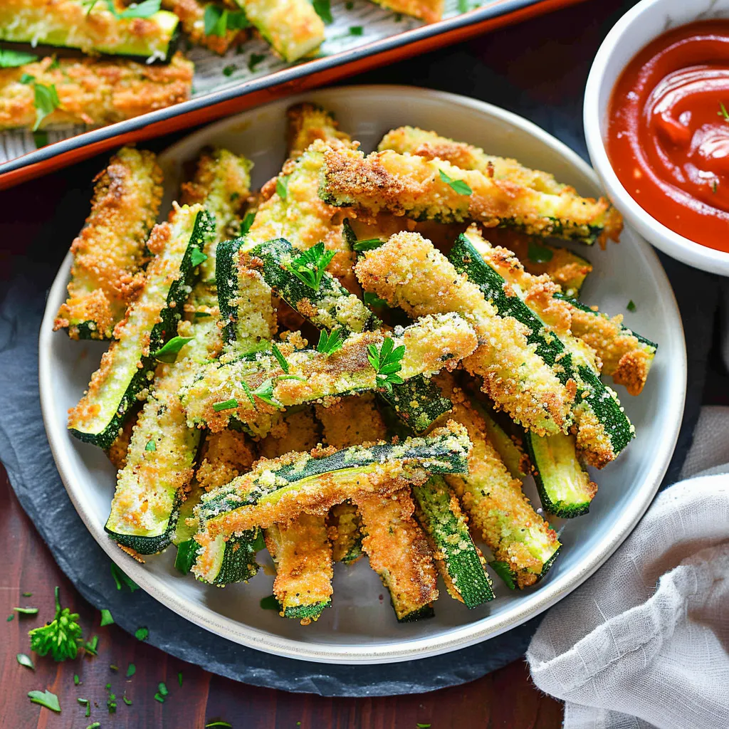 Crispy Air-Fryer Zucchini Fries with Spicy Mayo Delight