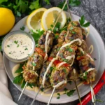 Turkey Kofta Kebabs with lemon-tahini drizzle