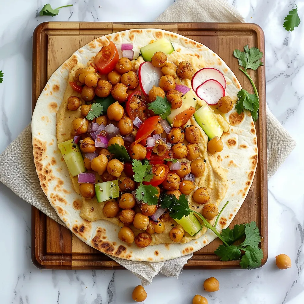 Roasted Chickpeas Hummus Wrap