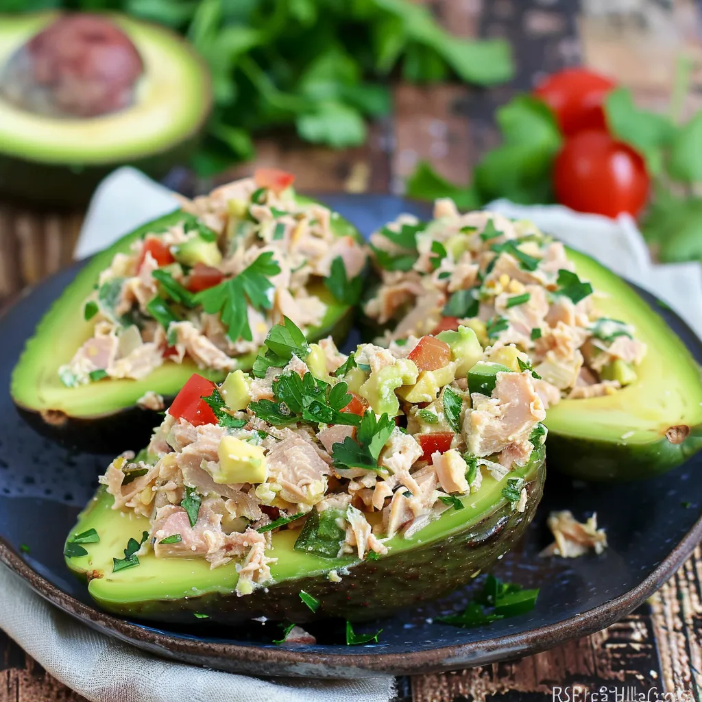 Classic Tuna Salad in Avocado Halves
