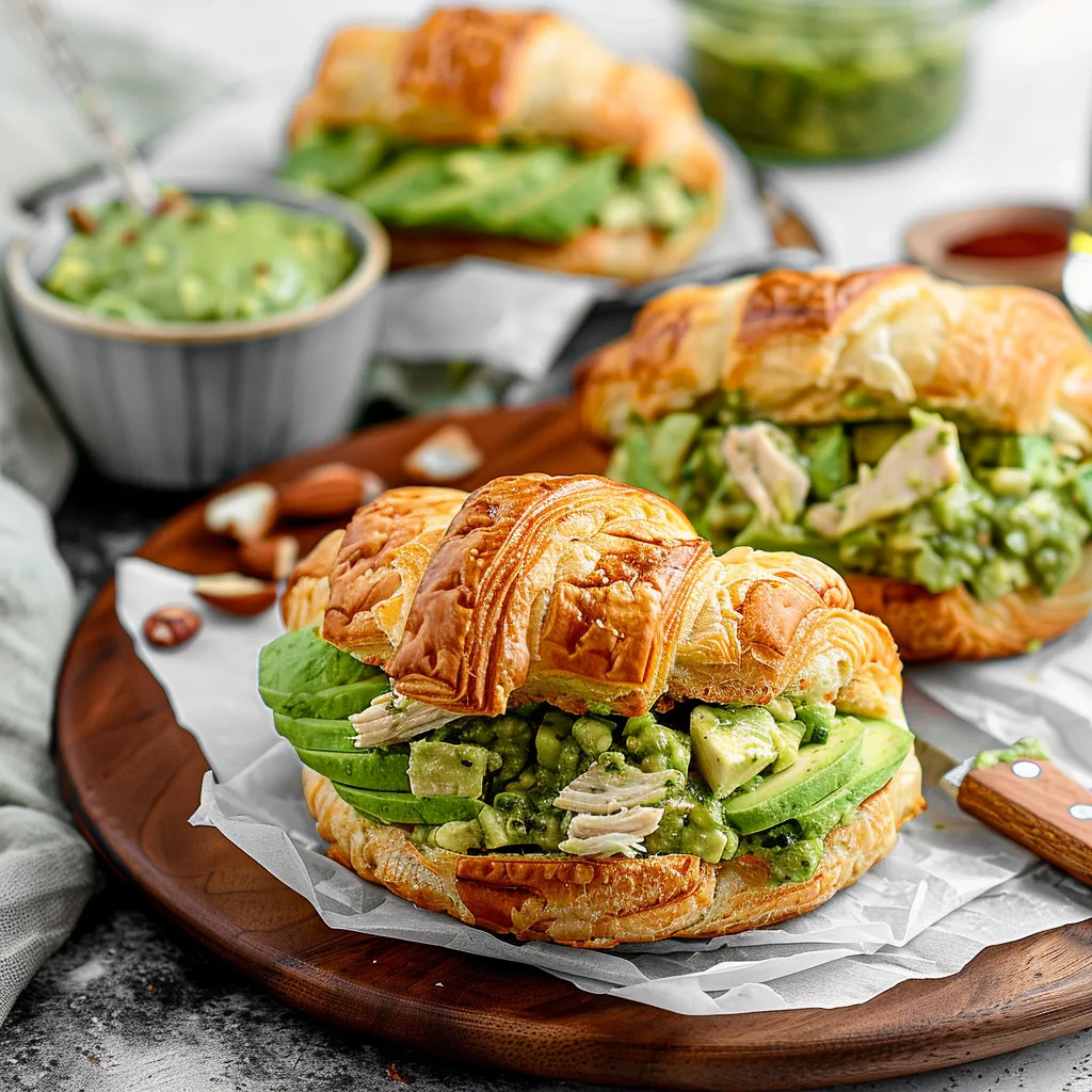Avocado Pesto Chicken Salad Croissants