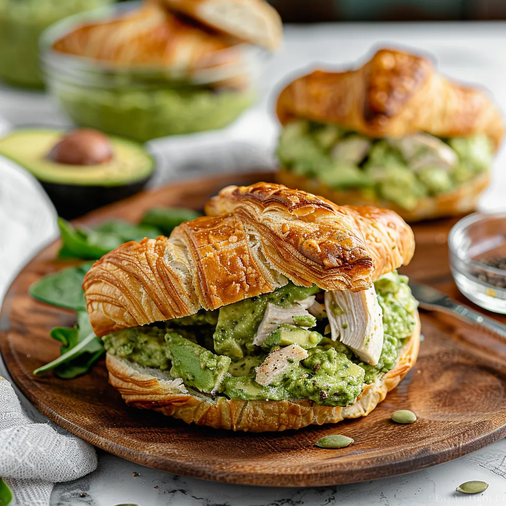 Avocado Pesto Chicken Salad Croissants