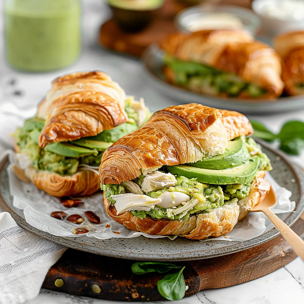 Avocado Pesto Chicken Salad Croissants