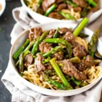Beef Lo Mein with Asparagus