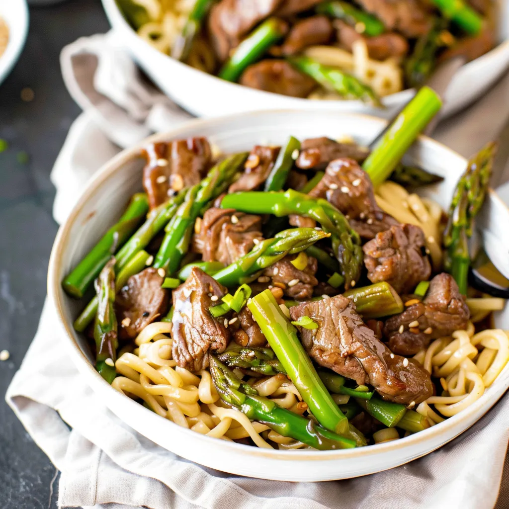 Delicious Beef Lo Mein with Asparagus Recipe for Dinner Joy