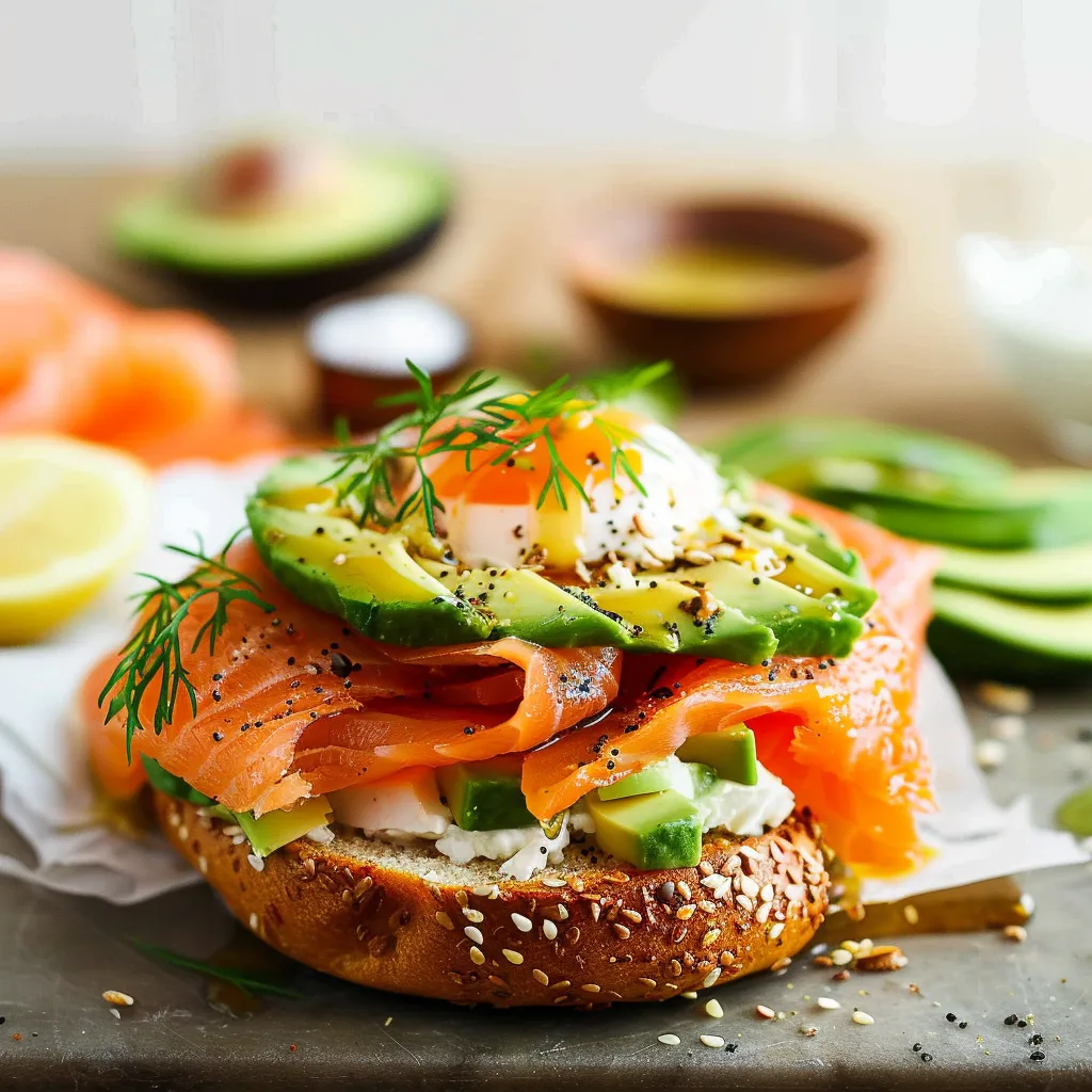 Savory Hot Smoked Salmon and Avocado Bagel Recipe Delight