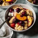 Cherry and Peach Cornmeal Cobbler