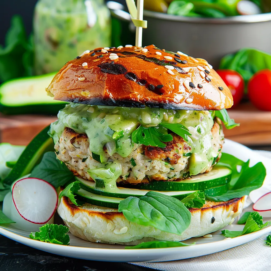 Green Goddess Zucchini Turkey Burgers