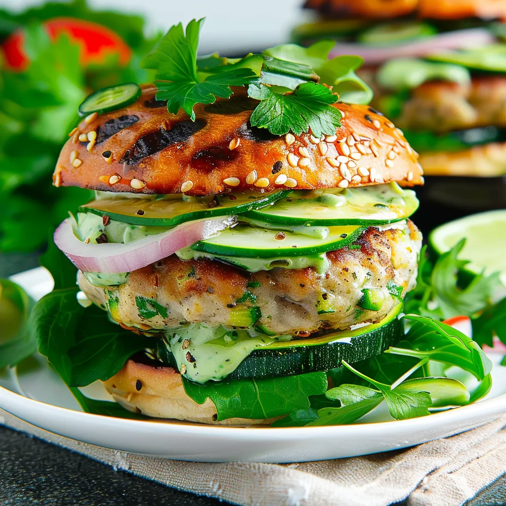 Green Goddess Zucchini Turkey Burgers
