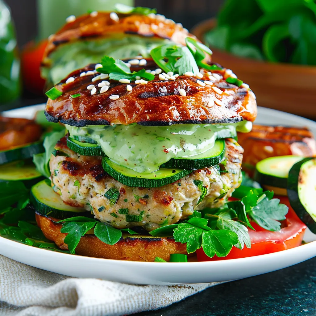 Power-Packed Green Goddess Zucchini Turkey Burgers Recipe