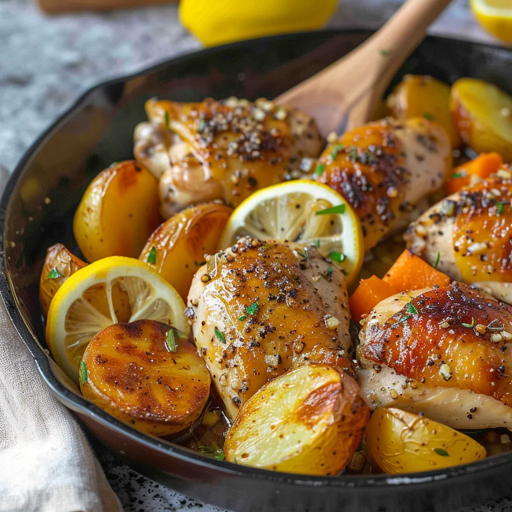 Savory Lemon Garlic Herb Chicken and Potatoes Recipe Delight