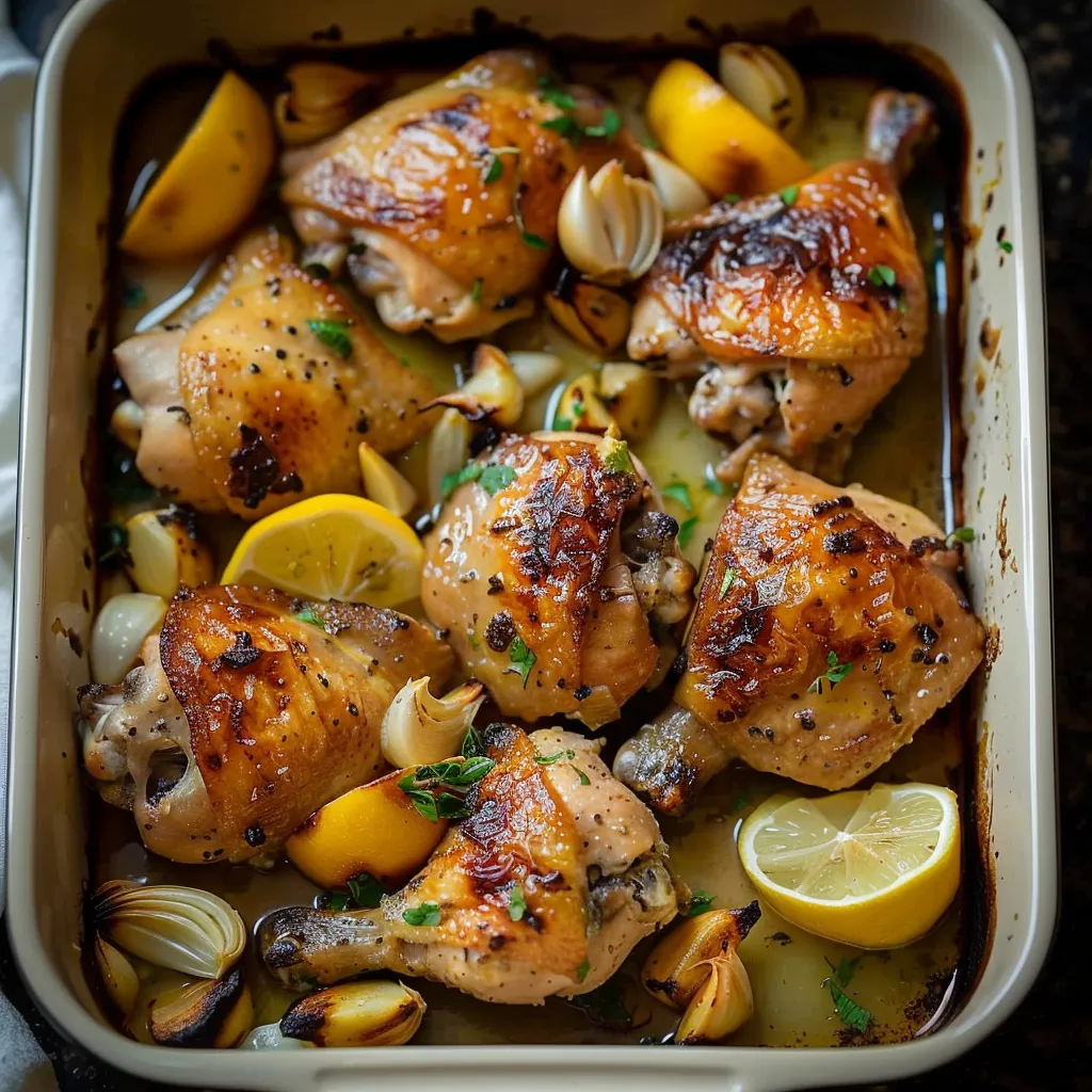 Slow Roasted Chicken with Garlic and Lemon