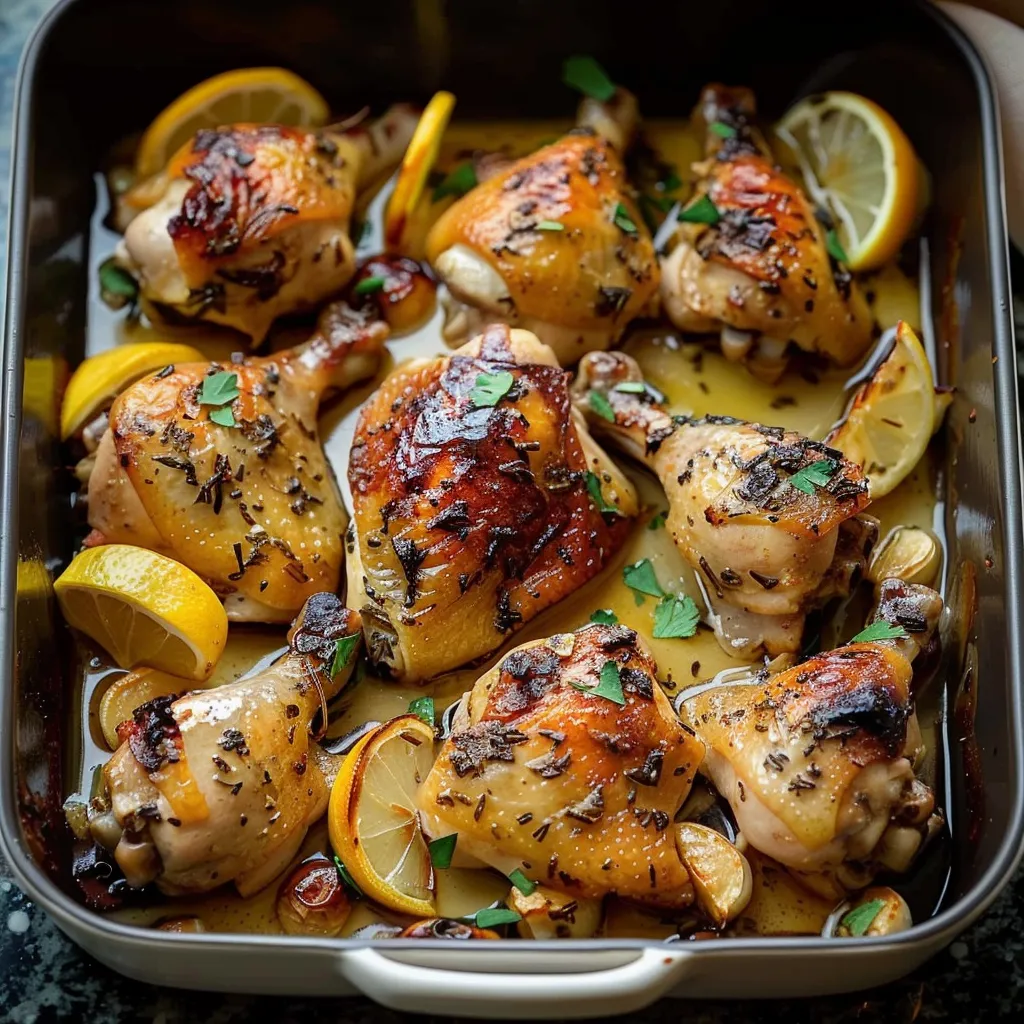 Mouthwatering Slow Roasted Chicken with Garlic and Lemon Recipe