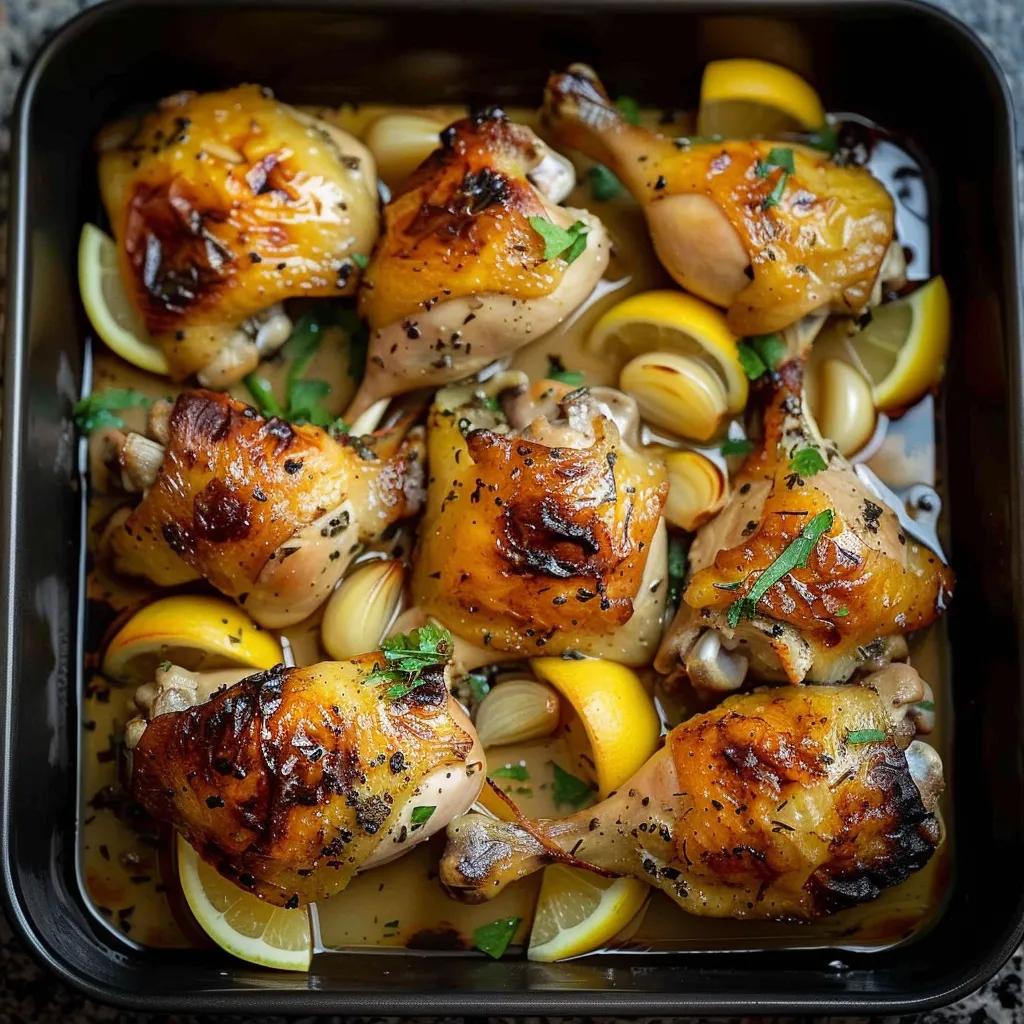 Slow Roasted Chicken with Garlic and Lemon