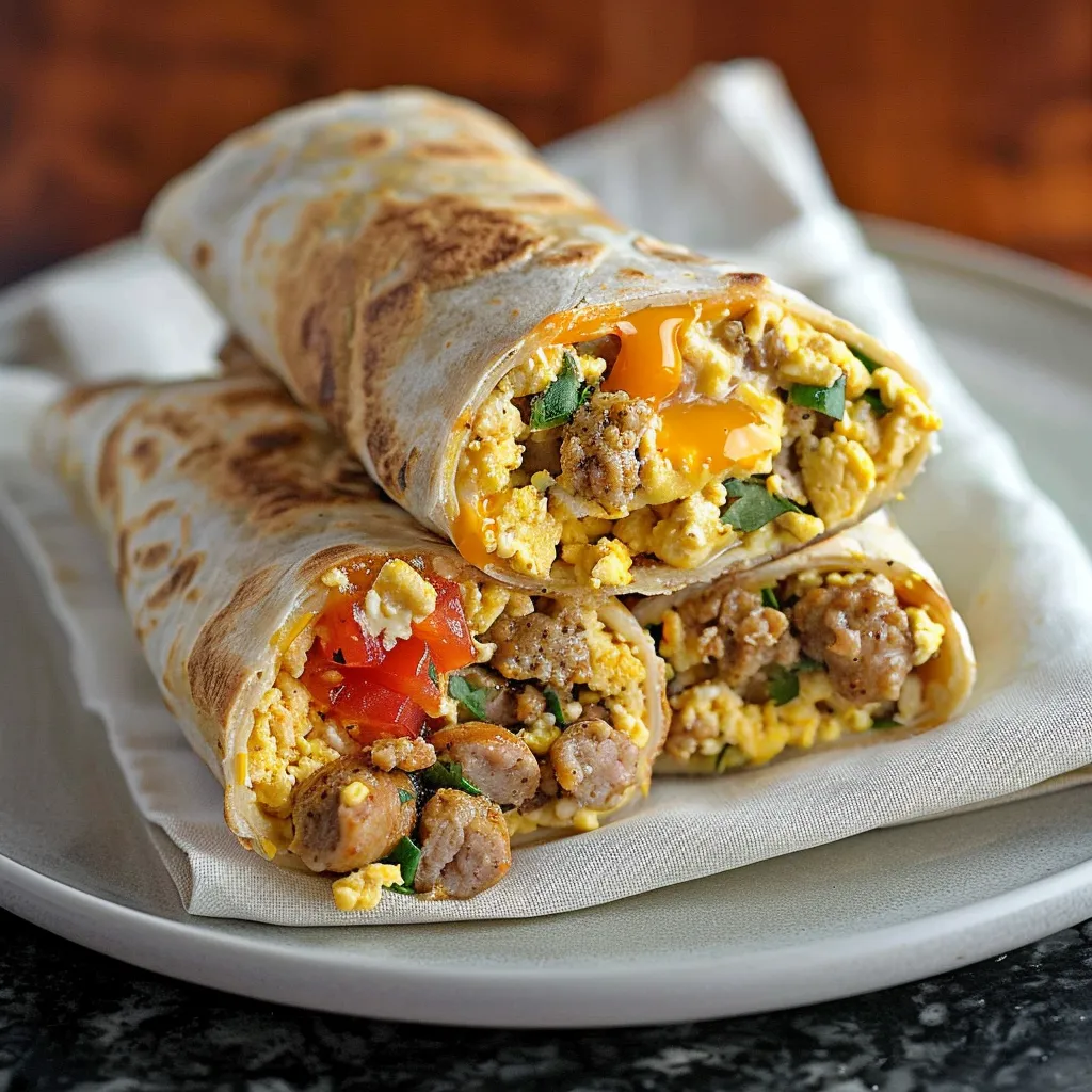 Delicious Turkey Sausage & Egg Breakfast Burritos Recipe Now!