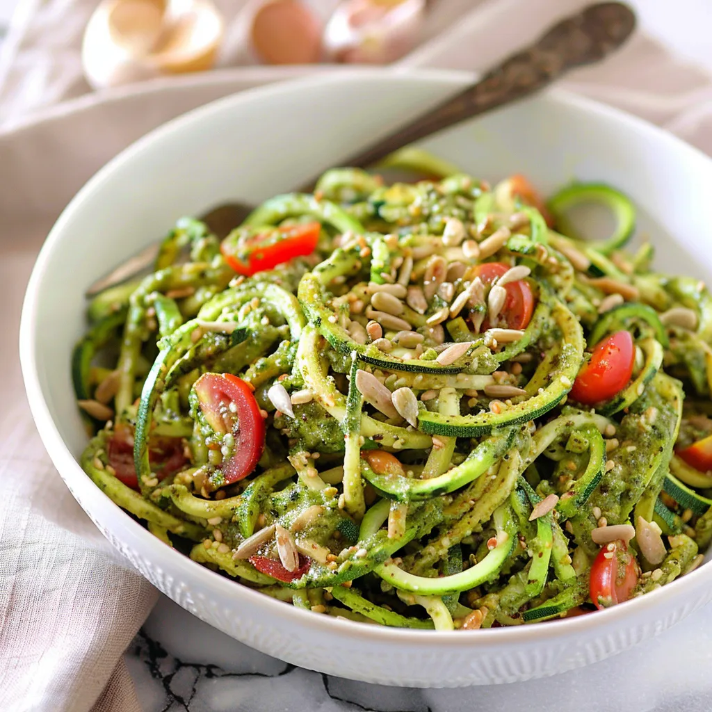 Zucchini Noodles with Sunflower Seed Pesto