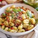 pesto gnocchi with sun dried tomatoes