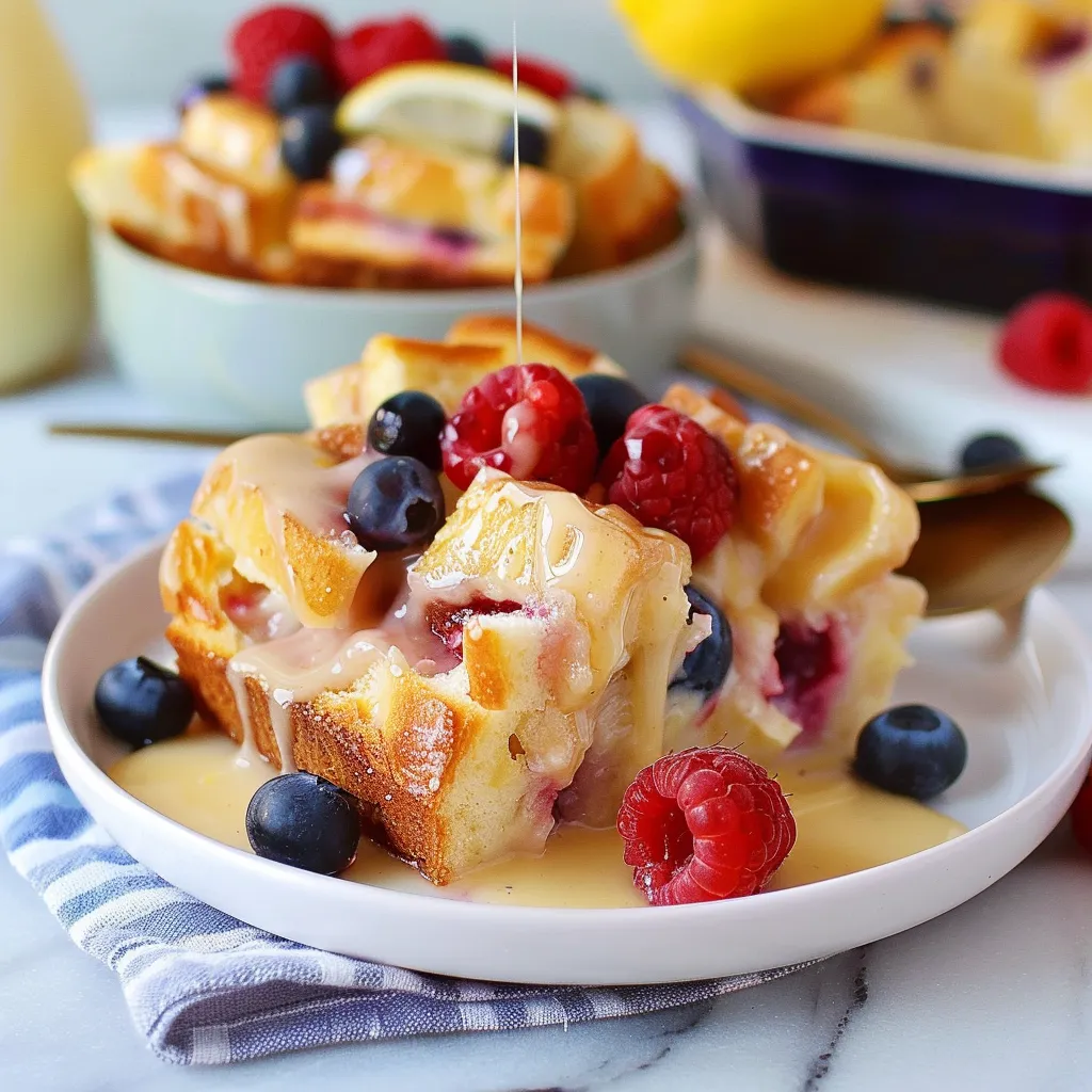 Delicious Lemon Blueberry Bread Pudding Recipe to Savor Today