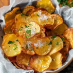 Homemade Air-Fryer Potato Chips with sea salt and vinegar