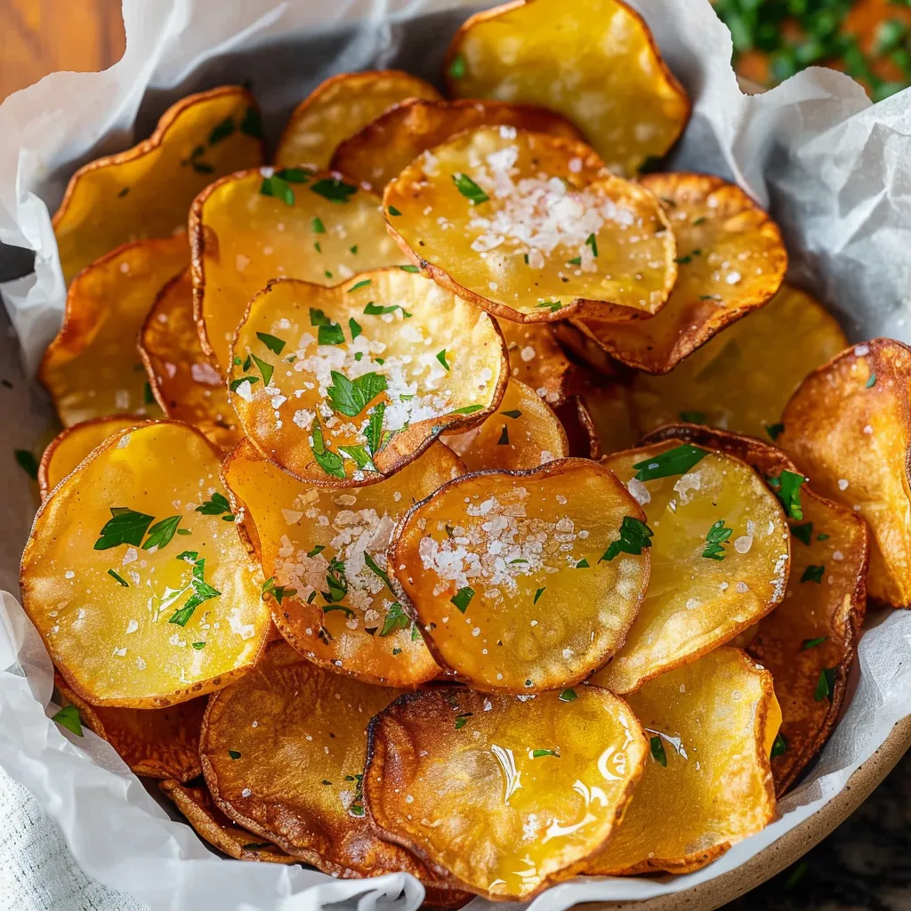 Crispy Homemade Air-Fryer Potato Chips with Sea Salt & Vinegar