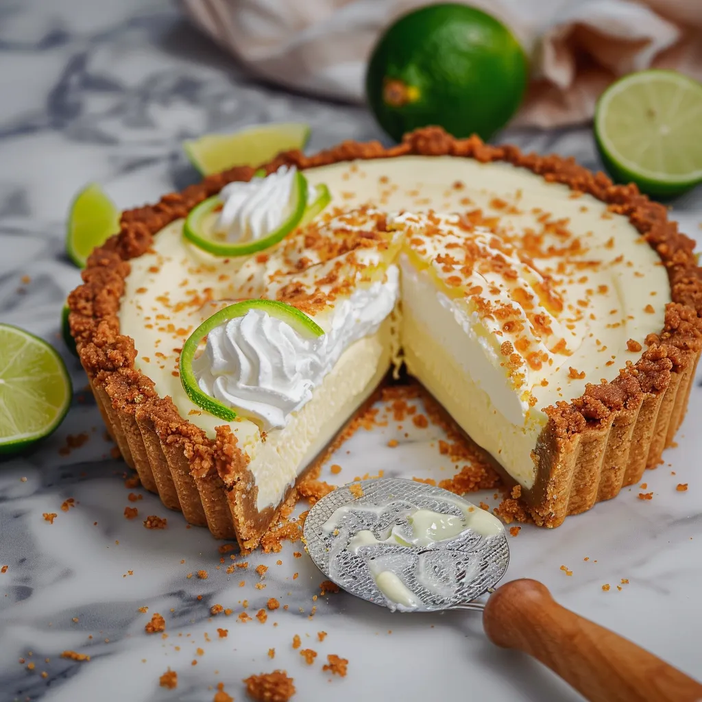 Delicious Key Lime Pie: Graham Cracker Crust & Whipped Cream