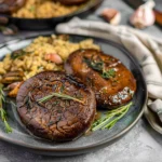 Vegetarian Portobello Steaks with a garlic-herb rub
