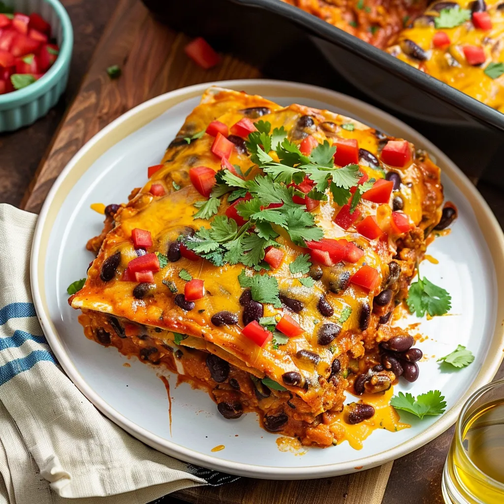 Savory Beef & Bean Enchilada Casserole Recipe for Dinner Delight