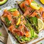 Avocado Toast with Smoked Salmon and a squeeze of lemon