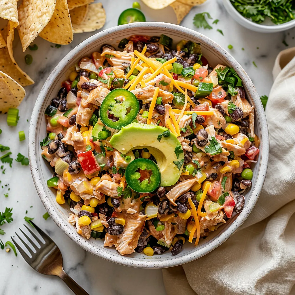Creamy Southwest Chicken Salad with Black Beans