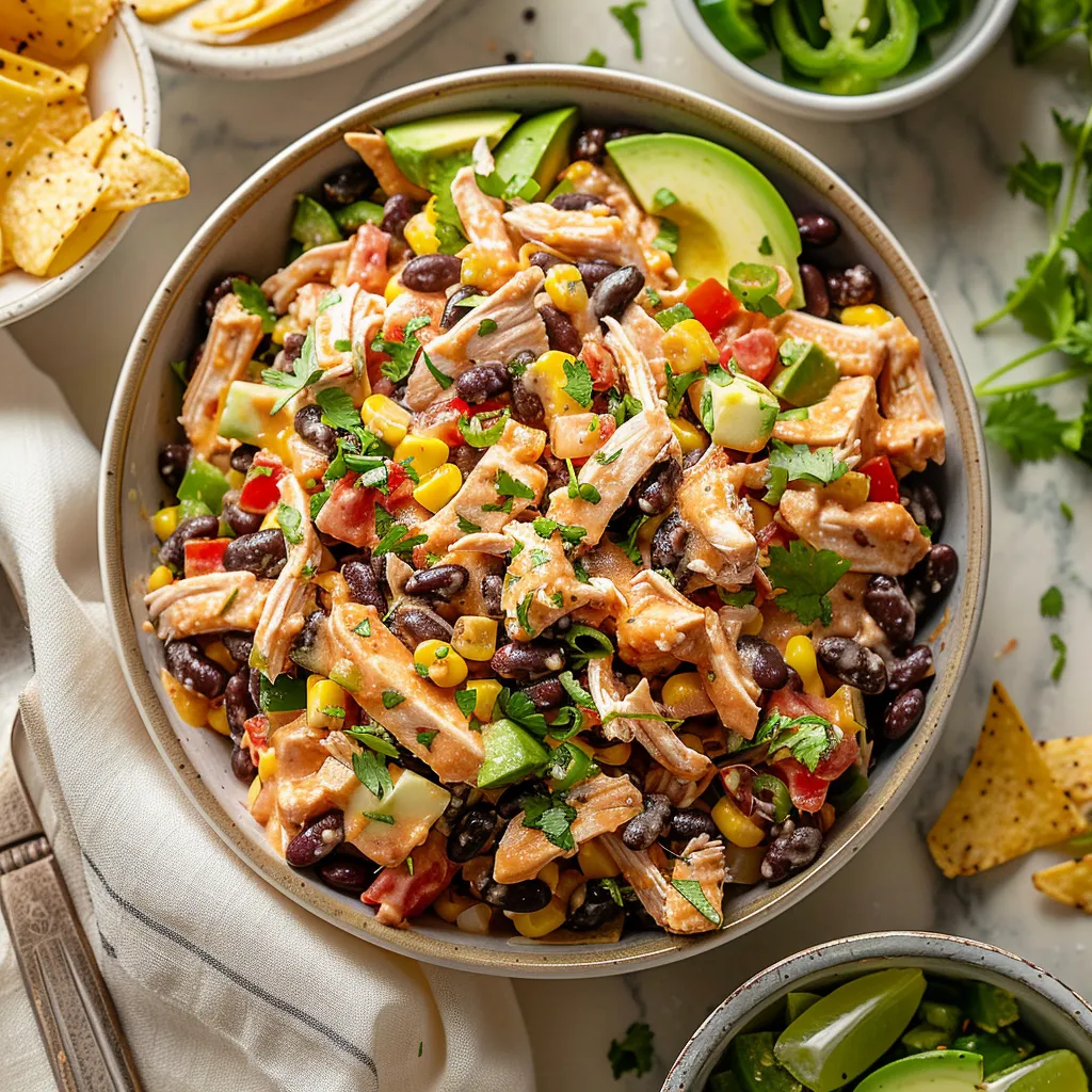 Delicious Creamy Southwest Chicken Salad with Black Beans Recipe