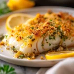 Lemon Herb Roasted Cod with a parmesan crust