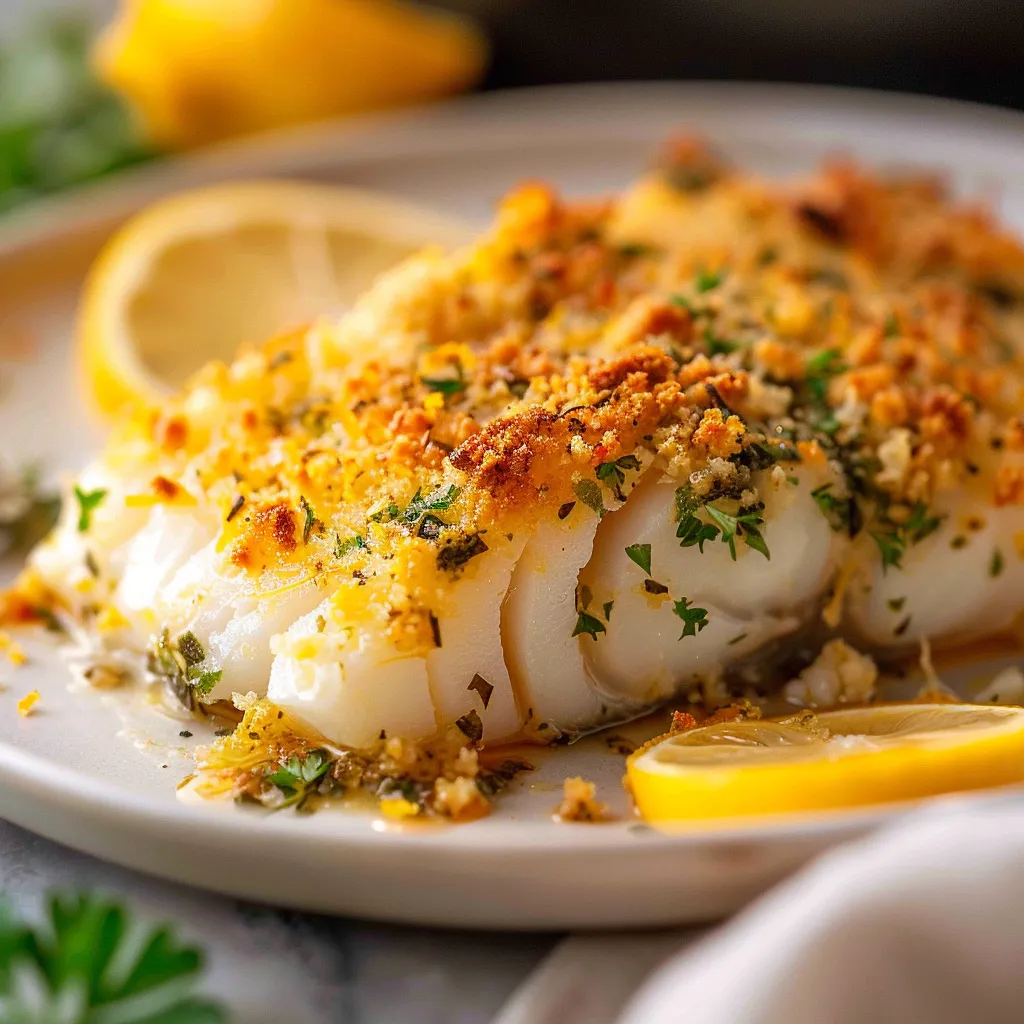 Savory Lemon Herb Roasted Cod with Parmesan Crust Recipe